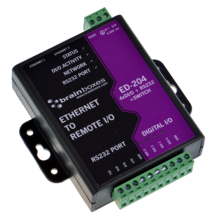 ed 204 ethernet to 4 dio rs232 switch
