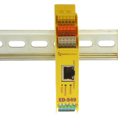 8 Differential chs BRAINBOXES ED-549 Brainboxes Ethernet to Analogue 8 Inputs + RS485 Gateway Connect All Types of sensors 0-10V and 4-20mA inputs Individually configurable