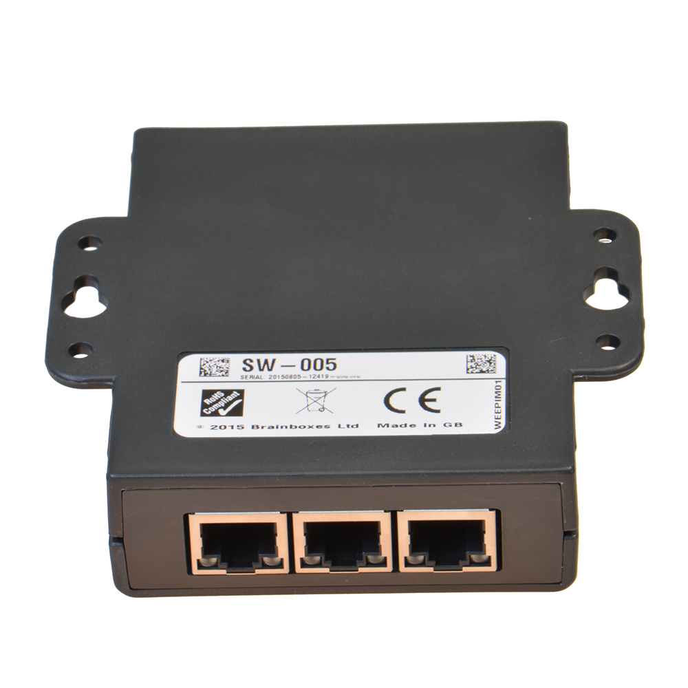 5 Port Unmanaged Switch Wall Mountable SW005 Brainboxes