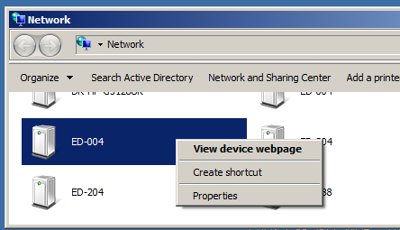View ED Devices in Windows Network Window