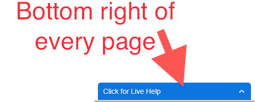 live chat available at the bottom right of every page live chat available at the bottom right of every page