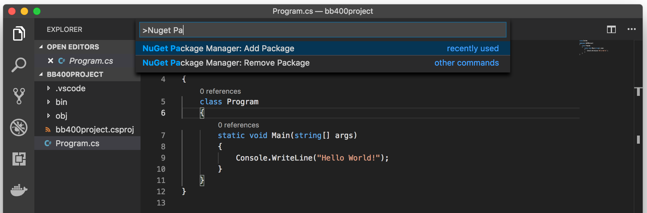 Visual Studio Code Add Nuget Package