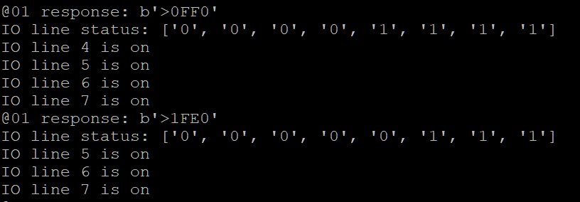 Updated IO Line output