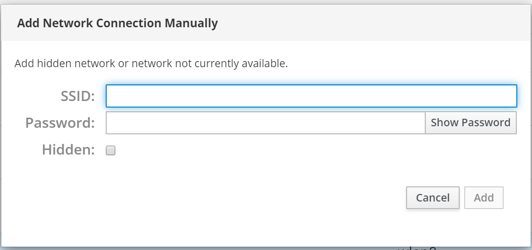Add Network Connection manually