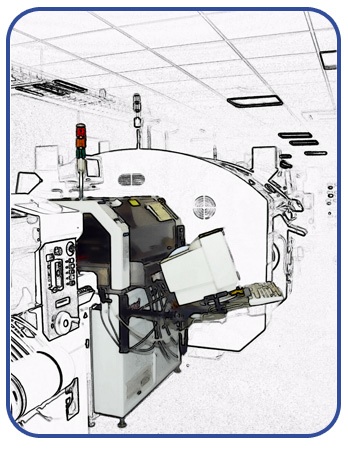 Machine on Factory Floor connected to Ethernet to Serial Device