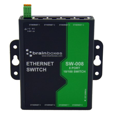 Featured image for “Brainboxes Launch New 8-Port Light Industrial Ethernet Switch”