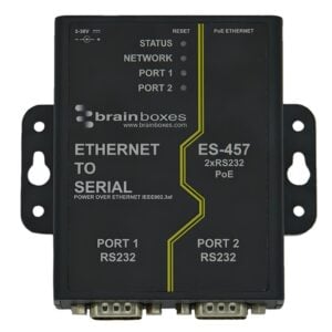 Brainboxes ES-457 2 port rs-232 with power over ethernet ieee802