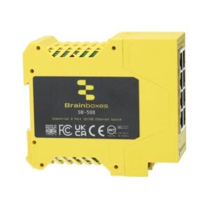 Brainboxes SW-508 8x port 10/100 unmanaged ethernet switch dual redundant
