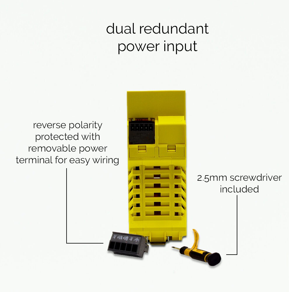 Brainboxes SW-508 ethernet switch with dual redundant power input and removable terminal