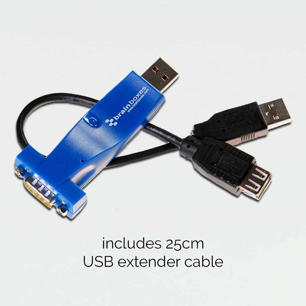 Brainboxes US-324 usb to serial adapter with rs-422485 connector and extension cable