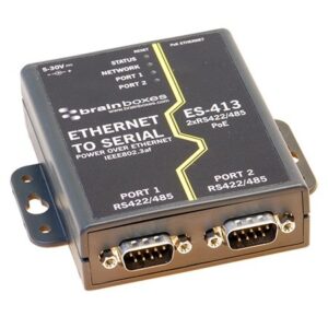 Brainboxes ES-413 2 port rs-422/485 with power over ethernet ieee802