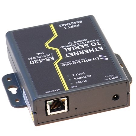 Brainboxes ES-420 compact ethernet to serial device server with rj45 port and mounting tabs