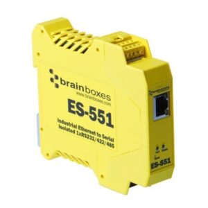 Brainboxes ES-551 1 port rs-232/422/485 industrial isolated ethernet to