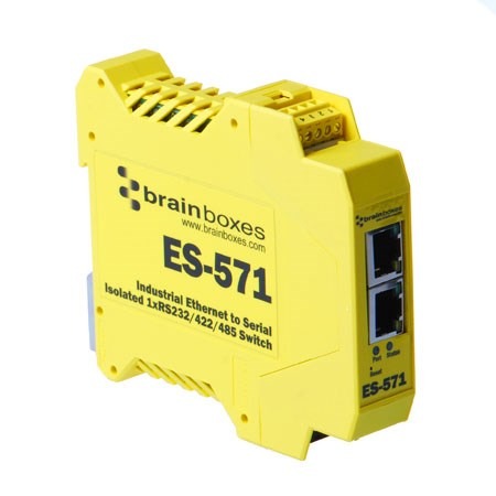 Brainboxes ES-571 1 port rs-232/422/485 + ethernet switch, industrial