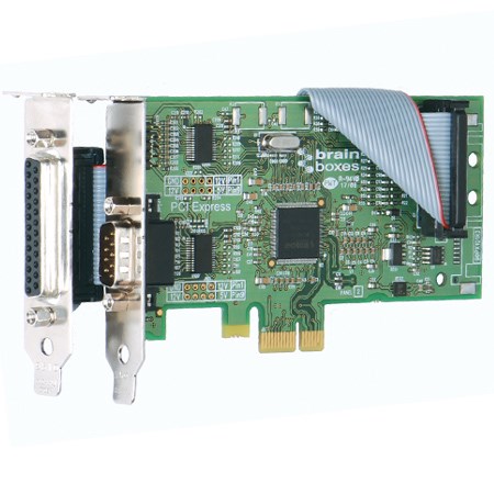 Brainboxes PX-203 2 Port RS232 Low Profile PCI Express Serial Card with LPT Printer Port