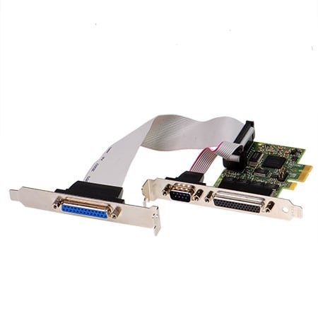Brainboxes PX-306 pcie expansion card with multiple serial and parallel port connectors