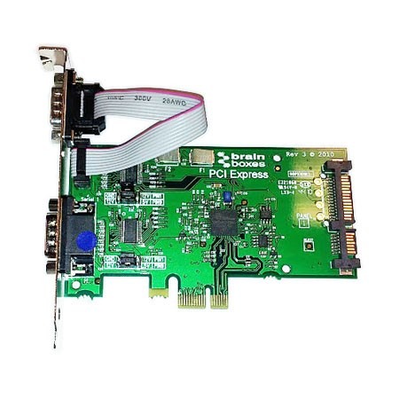 Brainboxes PX-805 pcie 2xrs232 pos 1a sata two powered rs232 serial