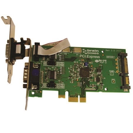 Brainboxes PX-809 Low Profile PCI Express 2 Port RS232 Powered (through IDE power connector) 1 Amp POS Card
