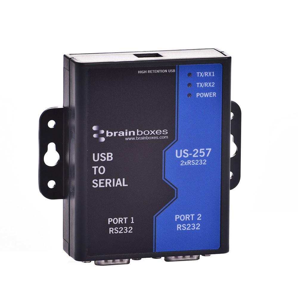 Brainboxes US-257 2 port rs-232 usb to serial adapterdata rate from 300 to