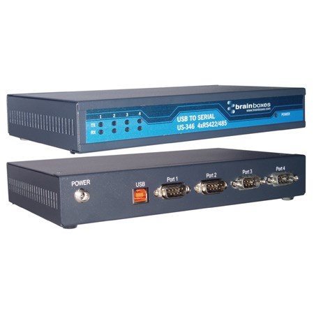 Brainboxes US-346 4 port rs-422/485 usb to serial serverdata rate from 300 to