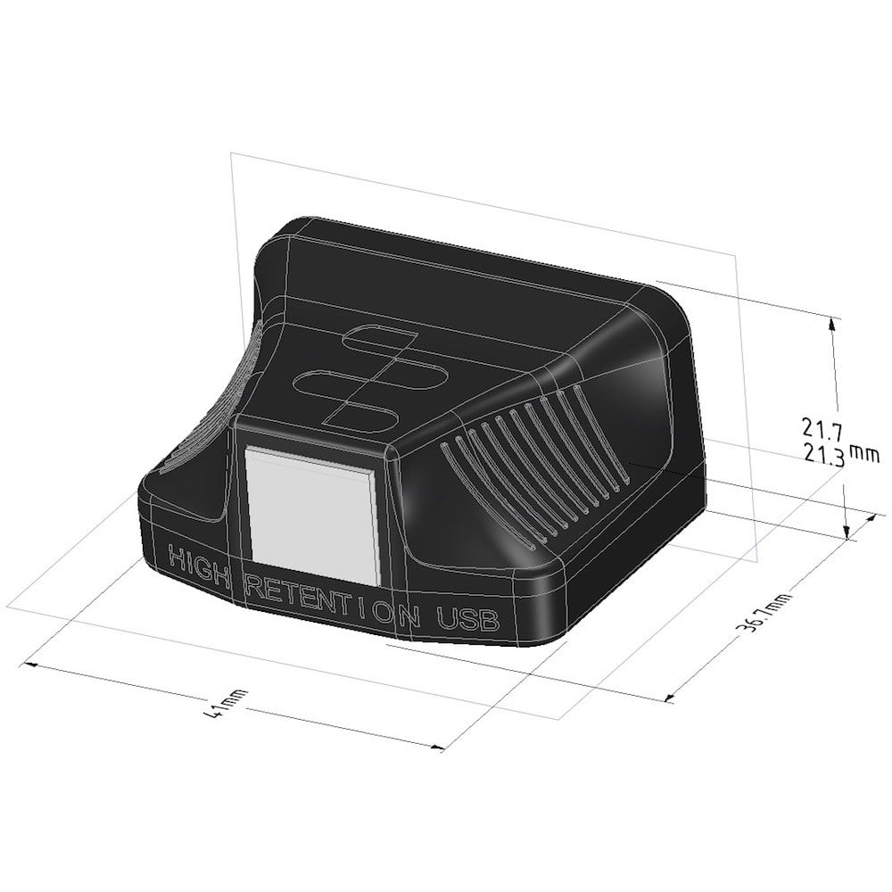 Brainboxes US-759 technical drawing showing product dimensions and measurements