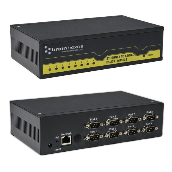 ES-279 8 Port RS232 Ethernet to Serial Adapter - Brainboxes