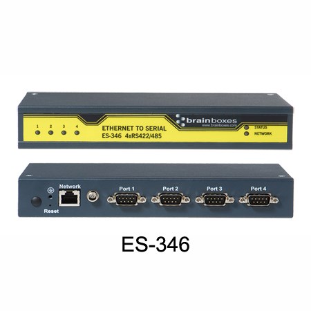 Brainboxes ES-346 4PORT RS422/485 ETHERNET to Serial Device Server 1 MEGABAUD 