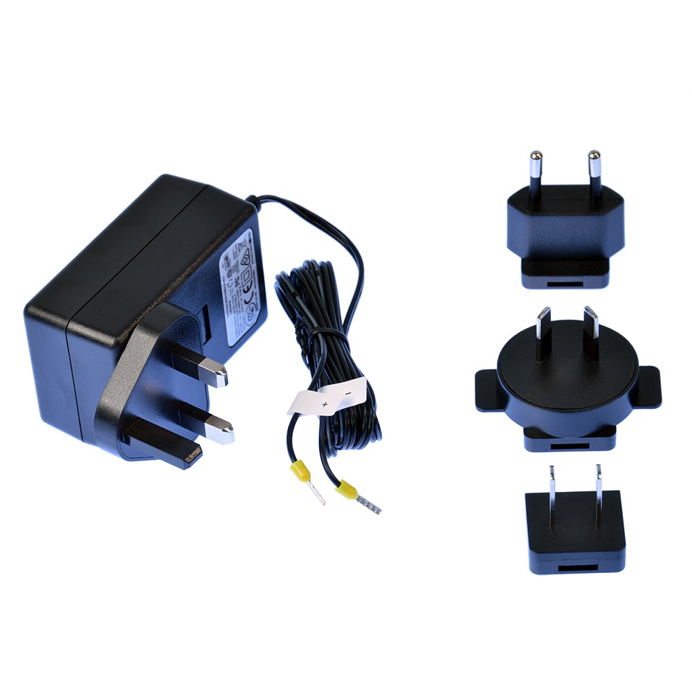 PW-400 Power Adapter 12V 1.5A Terminal Tails UK/EU/US/AUS Pack - Brainboxes