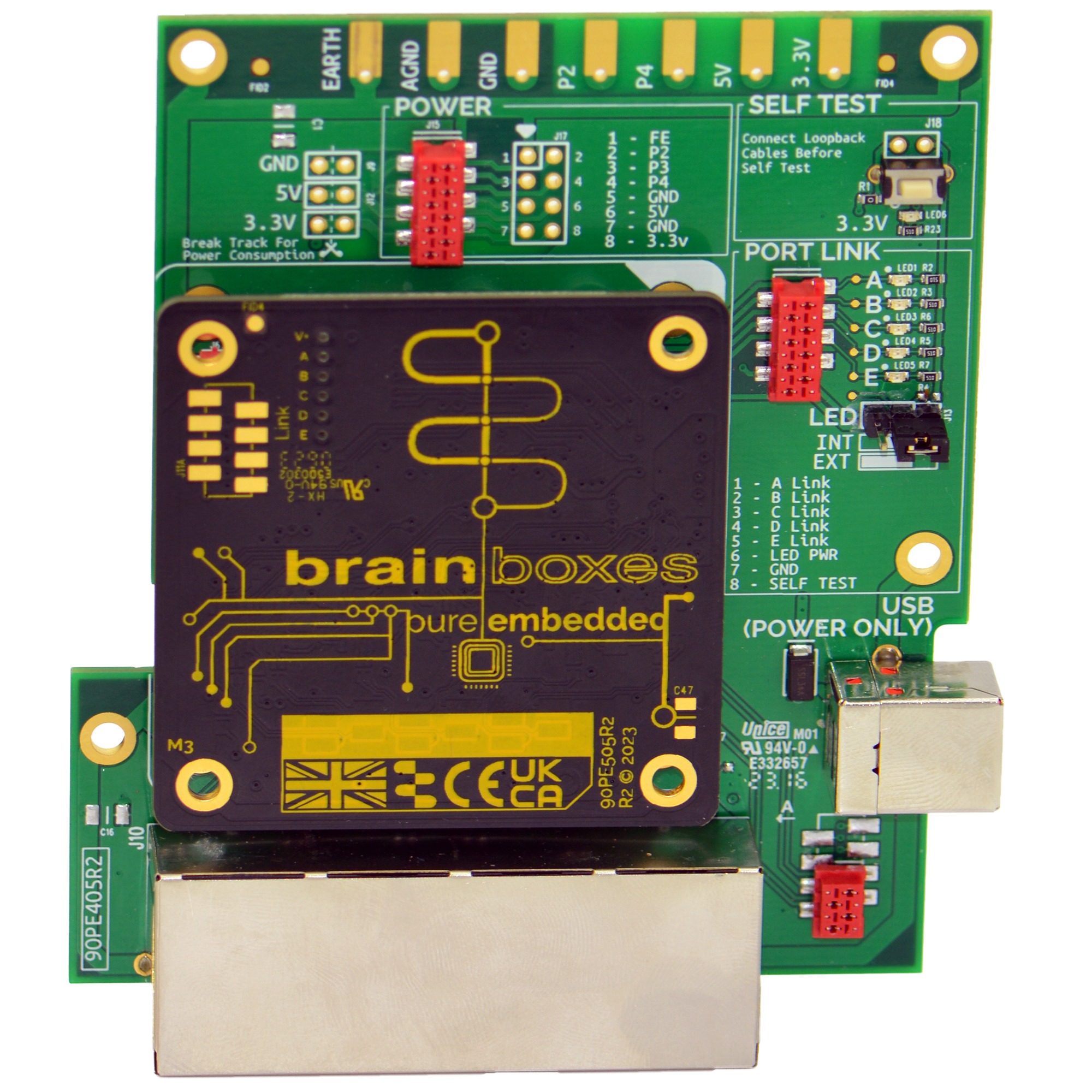 Brainboxes PE-405 pure embedded industrial 10/100 ethernet evaluation kit