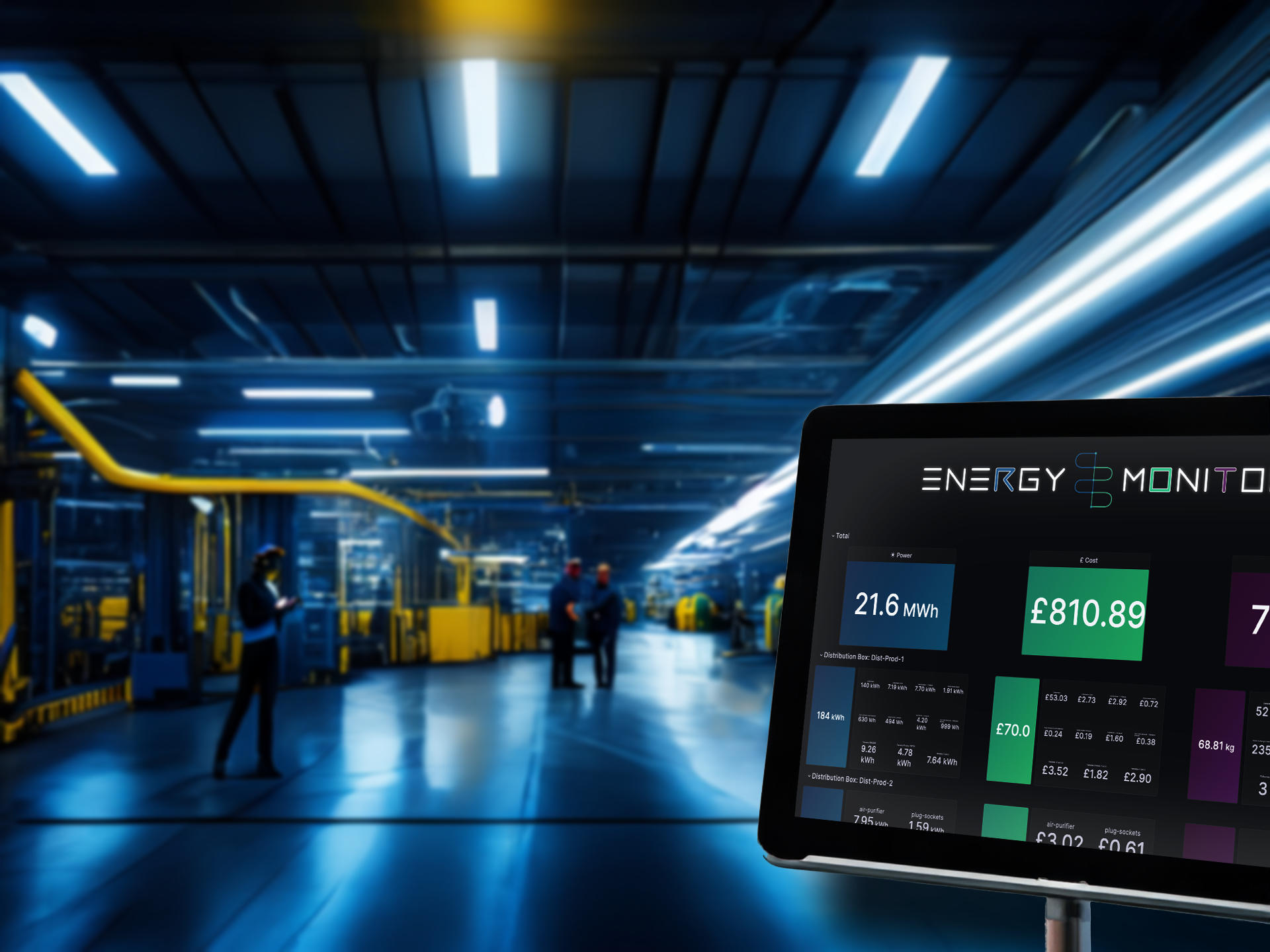 smart energy monitoring dashboard in automotive lighting factory