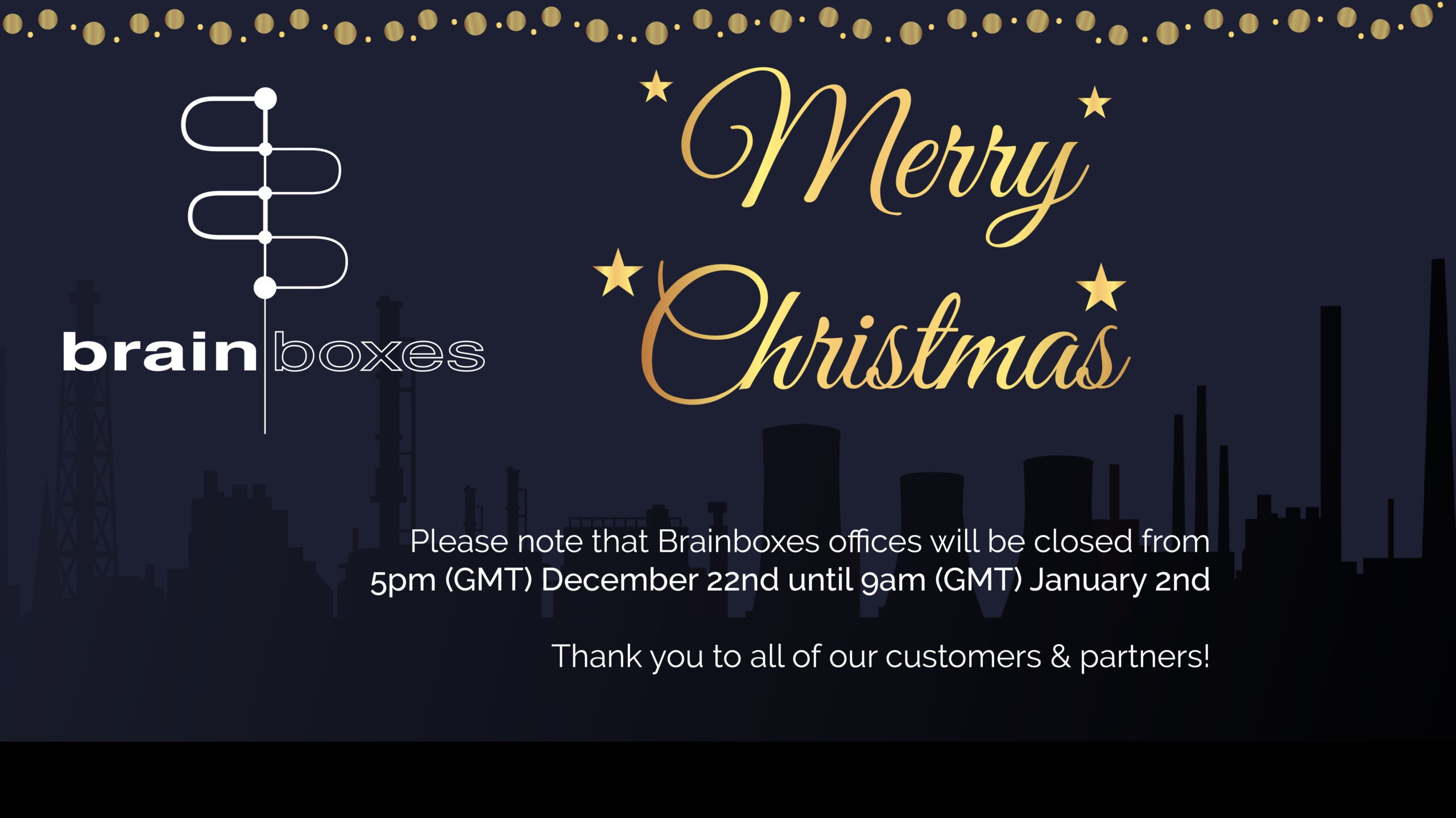 Featured image for “Merry Christmas & Happy New Year from Brainboxes!🥂”